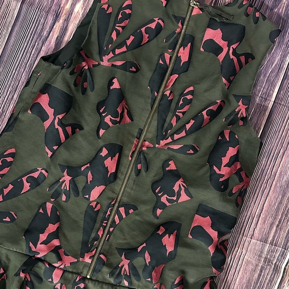 Banana Republic PIECED JACQUARD DROP-WAIST DRESS Stylish Dress in Green and Pink - Picture 8 of 8